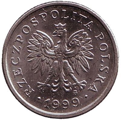 Монета 20 грошей. 1999 год, Польша. Монета 20 грошей. 1999 год, Польша.