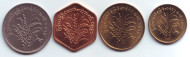 Набор монет Бирмы (4 штуки), 1975-1991 гг., Бирма (Мьянма).